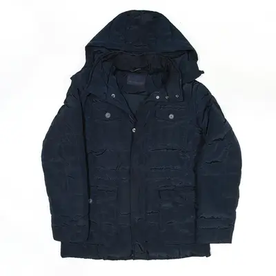 TRUT TRUSSARDI Jacket Blue Hooded Puffer Mens M