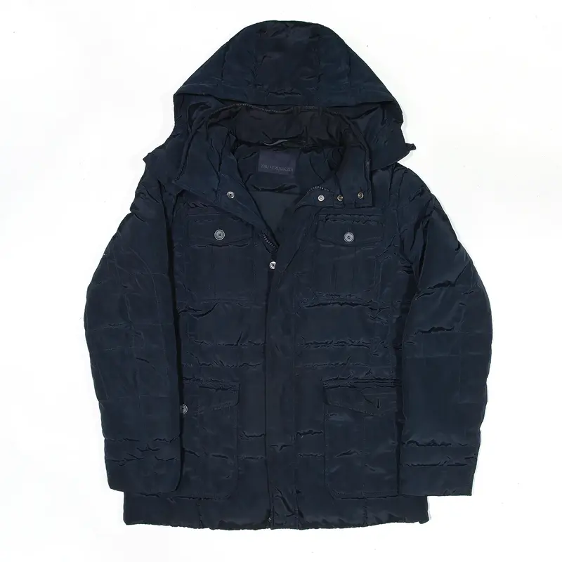 TRUT TRUSSARDI Jacket Blue Hooded Puffer Mens M
