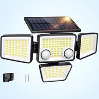 Tuffenough Solar Lamp-4 Heads 3000LM 188LED Motion Sensor Lights, IP65Waterproof, 270°Wide Angle Lighting Security Light for...
