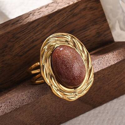Oval Synthetic Goldstone Finger Rings