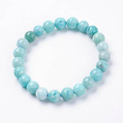 Natural Amazonite Beads Stretch Bracelets