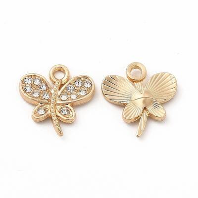 Rack Plating Eco-friendly Alloy Rhinestone Charms