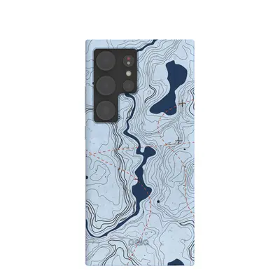 Powder Blue Contour Lines Samsung Galaxy S24 Ultra Case