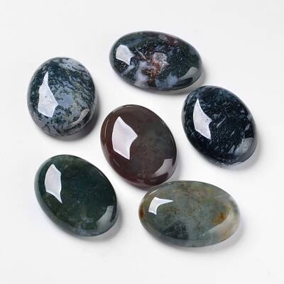 Natural Moss Agate Cabochons