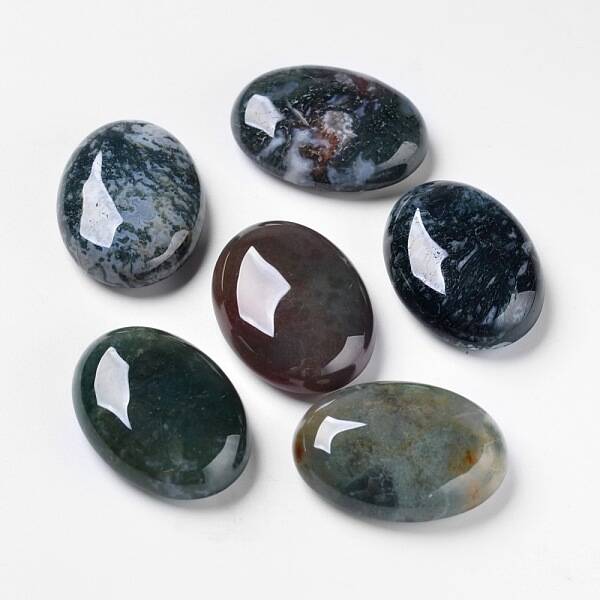 Natural Moss Agate Cabochons