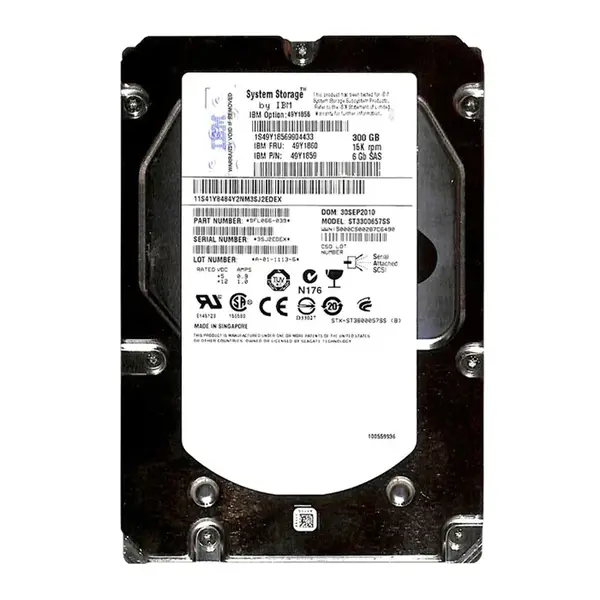 49Y1859 IBM 300GB 6Gb/s SAS 15000 3.5-inch 16MB Hard Drive