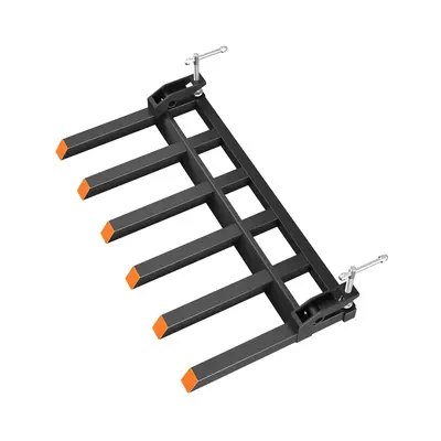 Garvee Heavy Duty 58 Inch Clamp-On Pallet Forks, Set of 6 – 4000 lbs Capacity for Tractor Loader Bucket – Robust Design �...