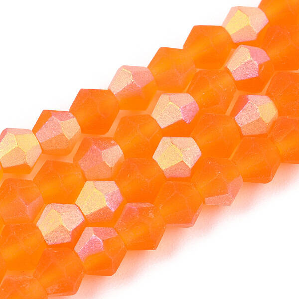 Imitate Austrian Crystal Bicone Frosted Glass Beads Strands