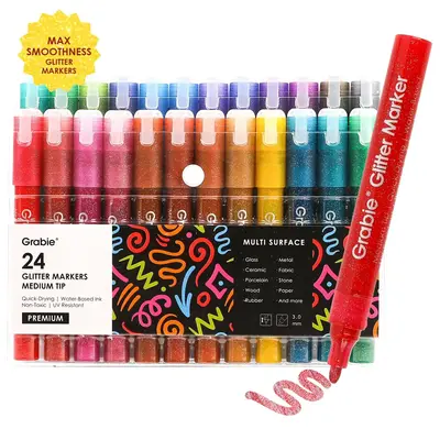 Grabie Iridescent Glitter Acrylic Paint Marker Set Of 24 acrylic pen, Art Drawing, TikTokShopRestock, FallFreshness