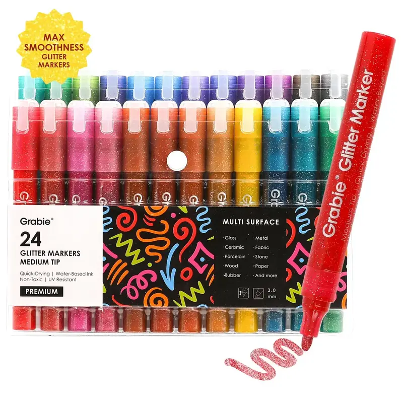 Grabie Iridescent Glitter Acrylic Paint Marker Set Of 24 acrylic pen, Art Drawing, TikTokShopRestock, FallFreshness