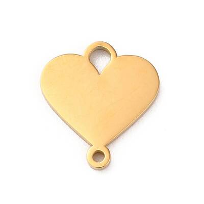304 Stainless Steel Heart Connector Charms