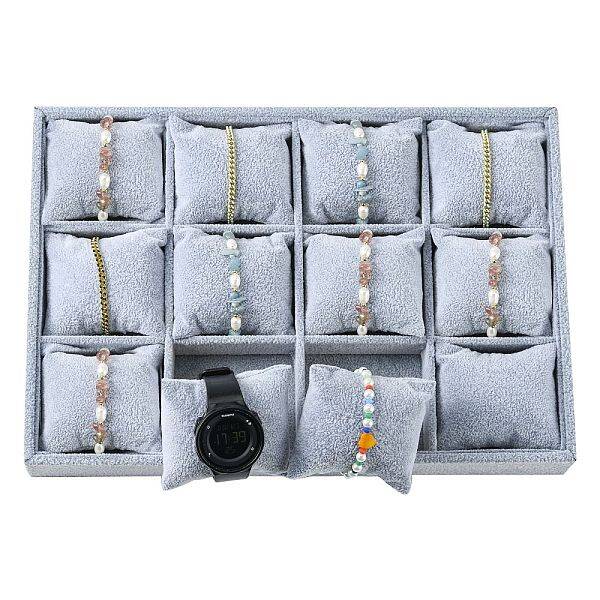 Wood Covered with Velvet Jewelry Bracelet Watch Displays