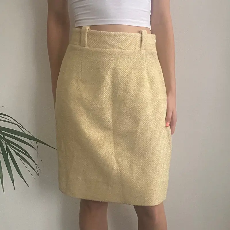 Dolce & Gabbana Mini Skirt - 28W UK 8 Yellow Wool Blend