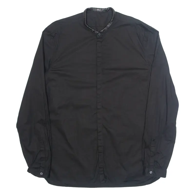 REPLAY Mens Plain Shirt Black Long Sleeve 3XL