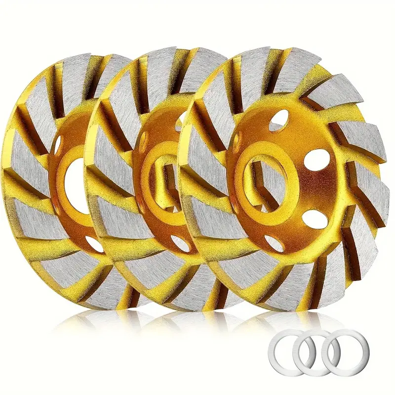 4 Inch Concrete Stone Ceramic Turbo Diamond Grinding Cup Wheel, 12 Segs Heavy Duty Angle Grinder Wheels for Angle Grinder, Po...