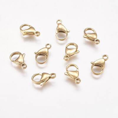 Ion Plating(IP) 304 Stainless Steel Lobster Claw Clasps