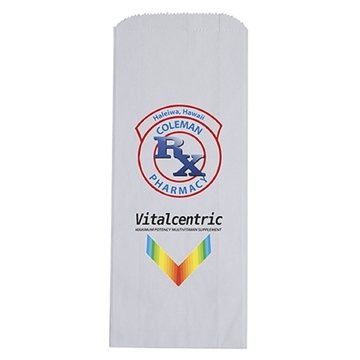 500 Customized White Pharmacy Bag ColorVista - Gusseted