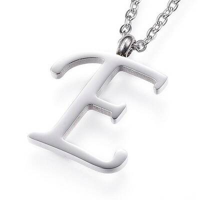 Non-Tarnish 304 Stainless Steel Initial Pendant Necklaces