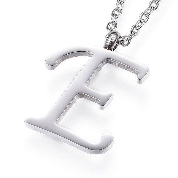 Non-Tarnish 304 Stainless Steel Initial Pendant Necklaces