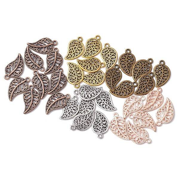 30PCS 5Colors Tibetan Style Alloy Pendants