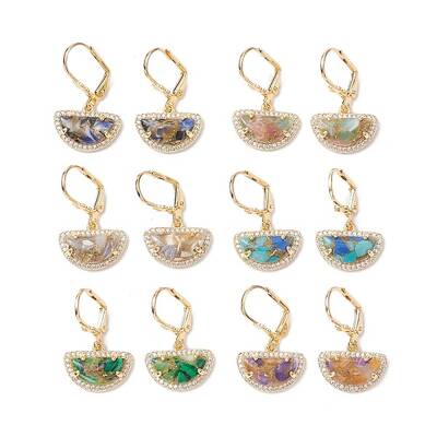 Brass Micro Pave Cubic Zirconia Leverback Earring