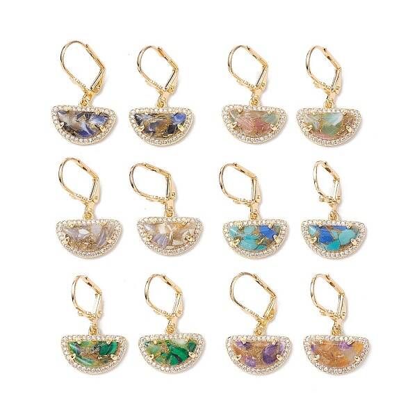 Brass Micro Pave Cubic Zirconia Leverback Earring