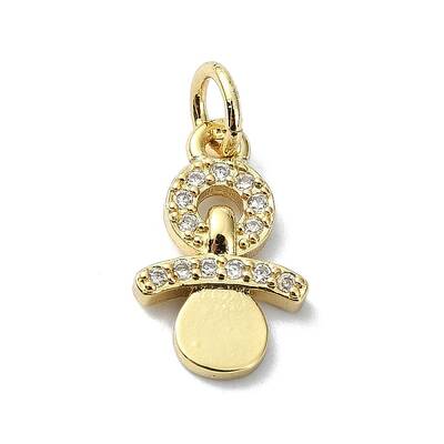 Brass Micro Pave Claer Cubic Zirconia Charms