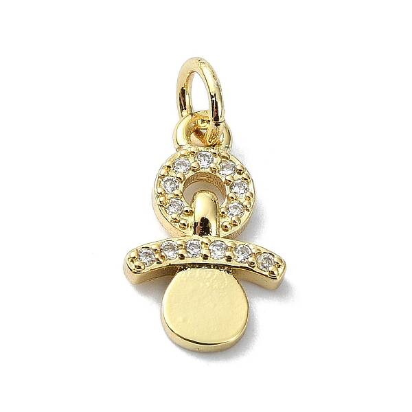 Brass Micro Pave Claer Cubic Zirconia Charms