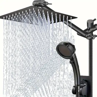 Rainfall Shower Head with Shower Spray, 3+1 Modes Shower System with Retractable Arm, Bathroom Shower Equipment for Home Use,...