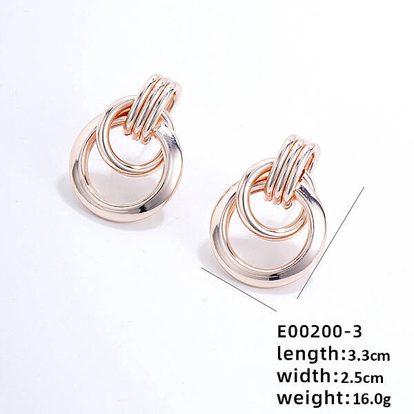 Fashionable Crossed Brass Stud Earrings Hip-hop Personality Trendy Ear Jewelry