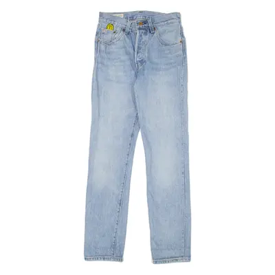LEVI'S 501 Jeans X SUPER MARIO BIG E Womens Blue Straight Stone Wash W24 L30