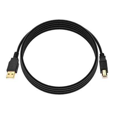 5438 Monoprice USB-A to USB-B 2.0 Cable 28/24AWG Gold Plated Black 6ft