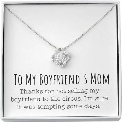 To My Boyfriend's Mom Gift, For Boyfriend's Mom Christmas Jewelry, BF Mom Ideas Unique Gift Necklace for Birthday, Anniversar...