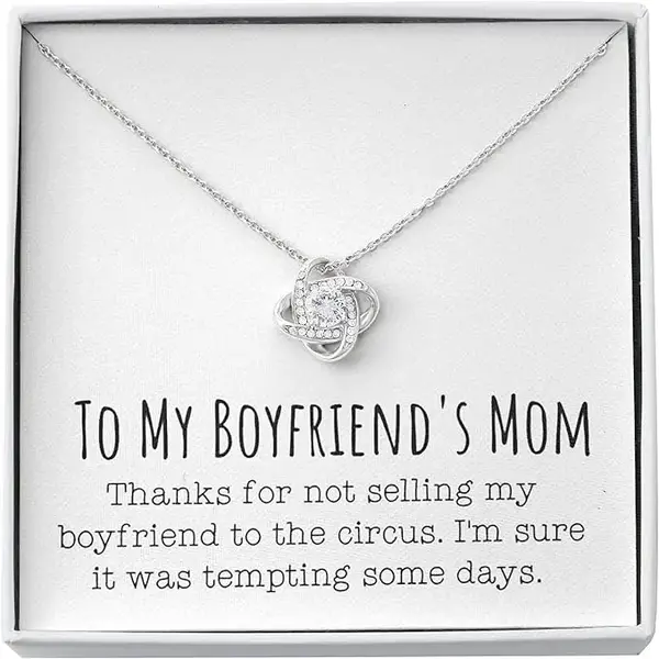 To My Boyfriend's Mom Gift, For Boyfriend's Mom Christmas Jewelry, BF Mom Ideas Unique Gift Necklace for Birthday, Anniversar...