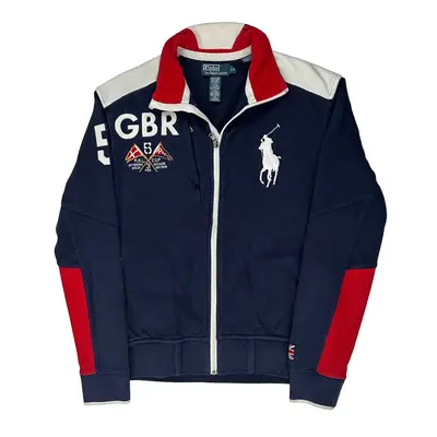 Gbr-63 Polo By Ralph Lauren Zip Up - Large Navy Cotton
