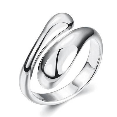 Real Platinum Plated Adjustable Brass Finger Rings for Women