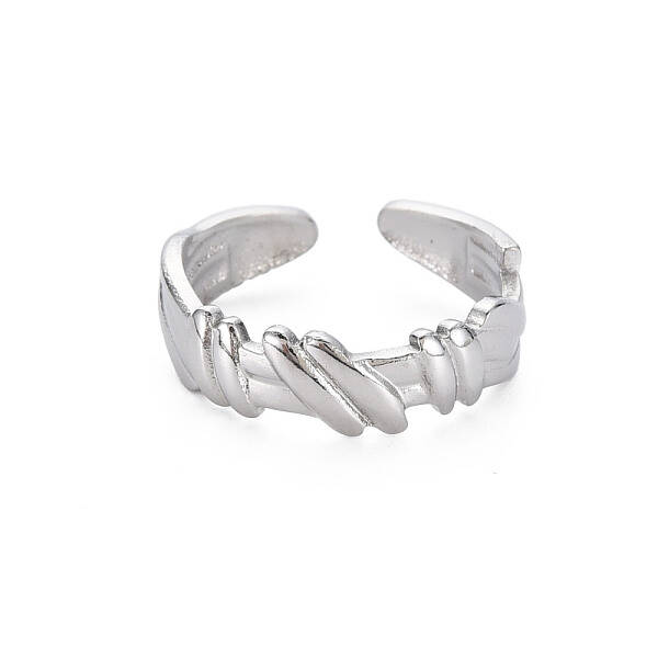 Non-Tarnish 304 Stainless Steel Empaistic Open Cuff Rings