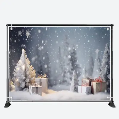 Snowflake Gift Boxs Xmas Trees Christmas Backdrop - Aperturee
