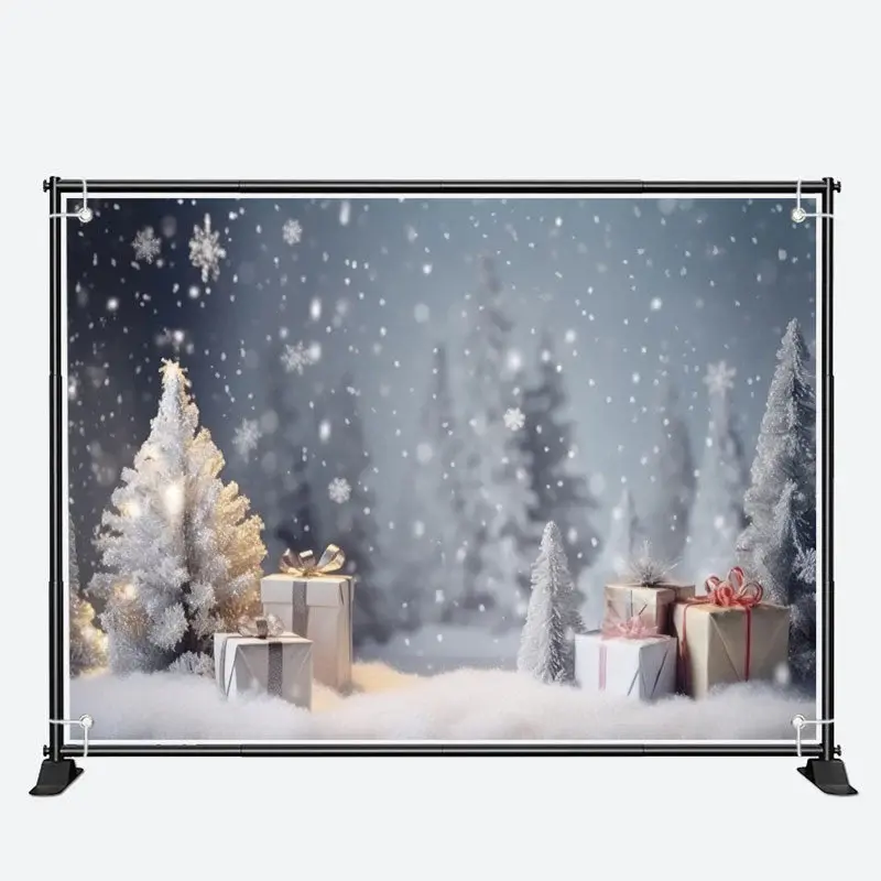 Snowflake Gift Boxs Xmas Trees Christmas Backdrop - Aperturee