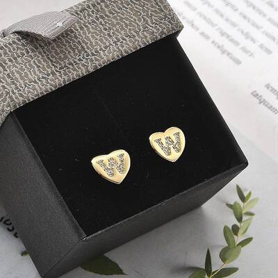 Rack Plating Brass Micro Pave Clear Cubic Zirconia Stud Earrings