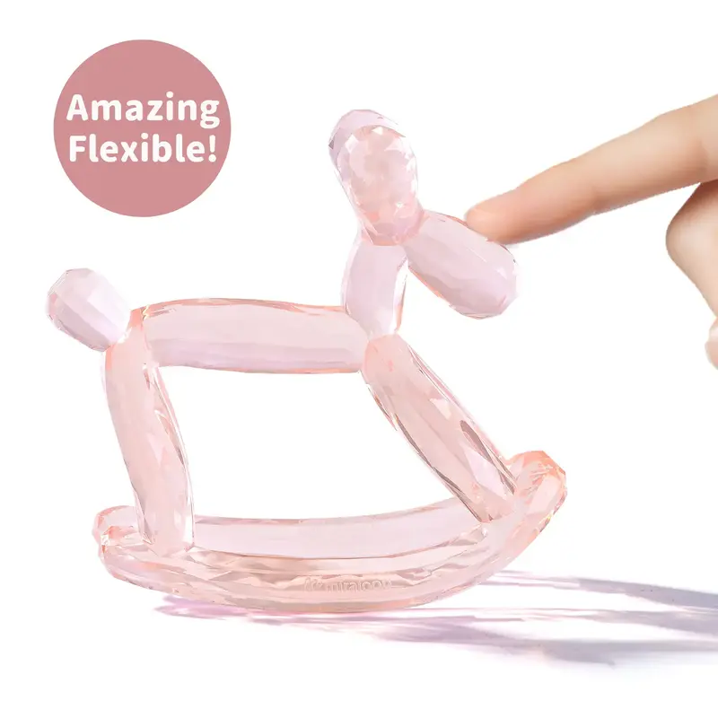 Miraloop Crystal Baby Teethers for Teething Relief, Silicone Teething Toys, Hand Teether for Infants, Prevent Choking & Odorl...