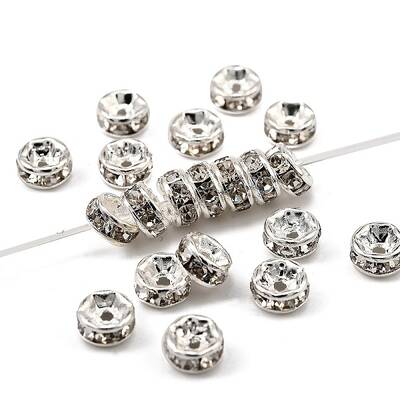Brass Rhinestone Spacer Beads