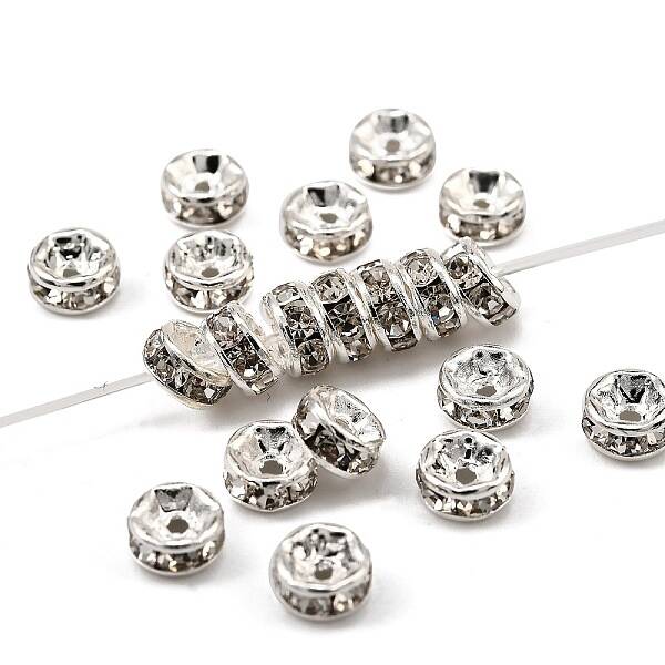 Brass Rhinestone Spacer Beads