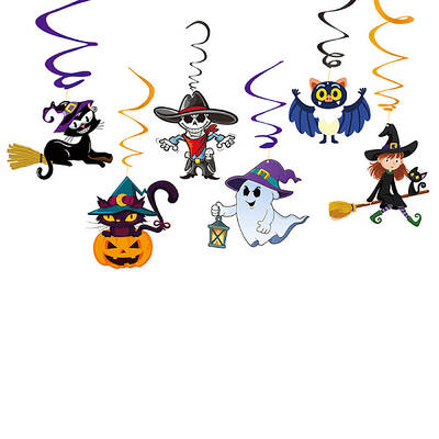 Halloween Paper Spiral Hanging Wall Decorations