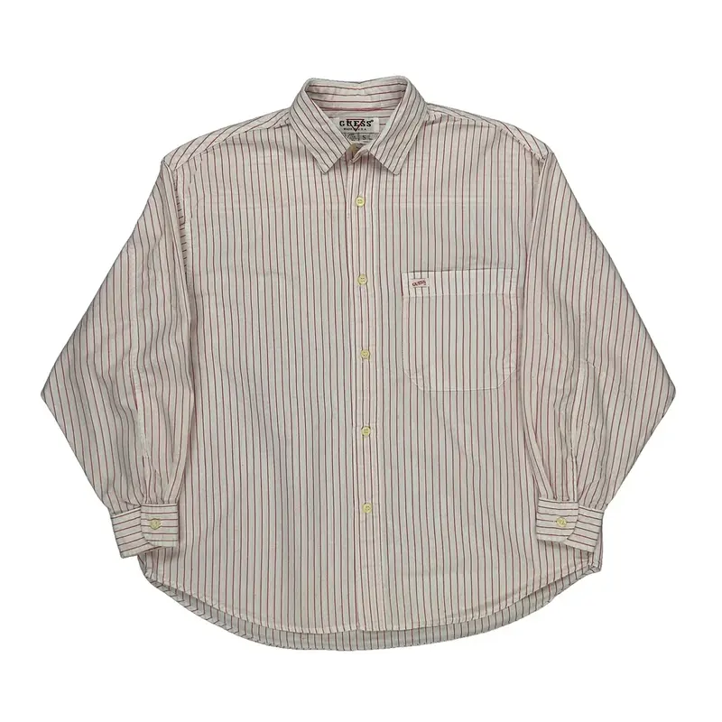Guess Striped Shirt - Small White Cotton