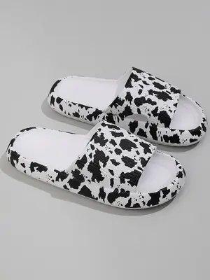Women's Casual Leopard Pattern Summer Slides Shoes, Non-slip Soft Comfy Slippers for Summer 2024, Open Toe Eva Slides for Gir...