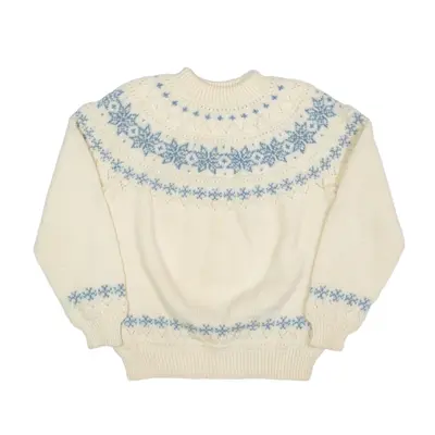 DALE OF NORWAY Icelandic Jumper Cream Tight Knit Wool High Neck Womens M