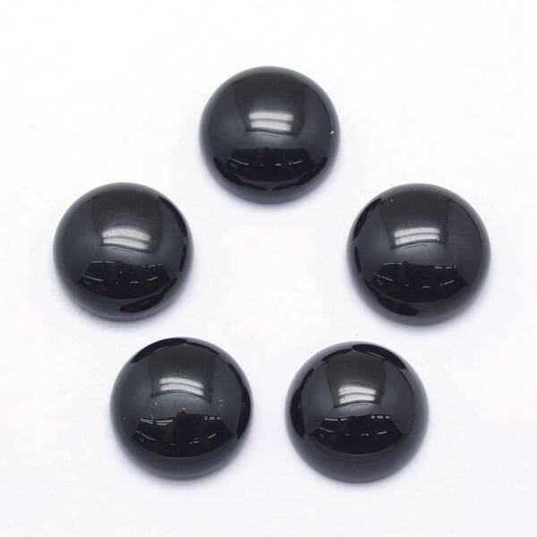 Natural Dyed & Heated Black Agate Cabochons