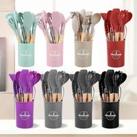 Silicone Cooking Utensils Set, 14pcs/set Modern Non-stick Cooking Utensils Set with Wooden Handle, Kitchen Cooking Utensils S...