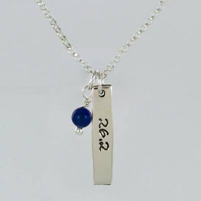 26.2 Courage Sterling Silver & Lapis Necklace - with Sterling Cable Chain